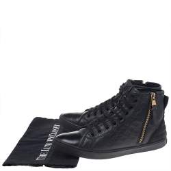 Pre Owned حذاء رياضي لوي فيتون مرتفع من أعلى بانشي سويدي وجلد إمبراينت أسود مقاس 38