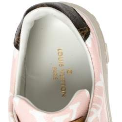 Louis Vuitton Pink Monogram Canvas and Leather Time Out Sneakers Size 37
