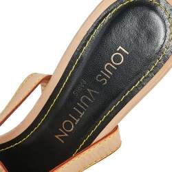 Pre Owned Louis Vuitton Black Multicolor Monogram Canvas Open Toe Ankle Strap Sandals Size 37.5