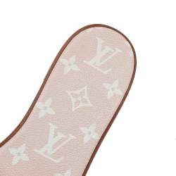 Pre Owned صندل سلايد فلات لوي فيتون لوك إيت كانفاس مونوغرامي أبيض/ وردي مقاس 38