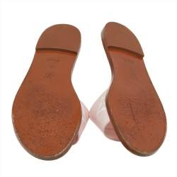 Pre Owned صندل سلايد فلات لوي فيتون لوك إيت كانفاس مونوغرامي أبيض/ وردي مقاس 38