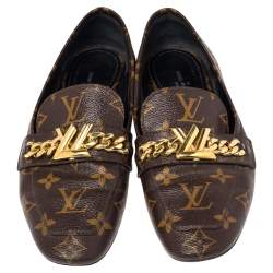 Louis Vuitton Monogram Coated Canvas  Upper Case Loafers Size 36