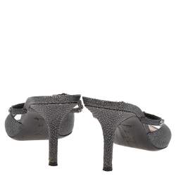 Louis Vuitton Black Leather Embellished Slide Sandals Size 39