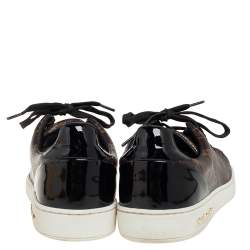 Pre Owned Louis Vuitton Monogram Canvas and Patent Leather Frontrow Low Top Sneakers Size 37