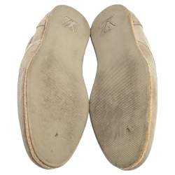 Pre Owned Louis Vuitton Grey Suede Brogue Slip On Espadrille Loafers Size 41.5