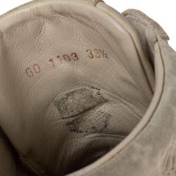 مملوكة مسبقًا Louis Vuitton Cream Suede and Leather Cliff Top Sneaker Boots Size 38.5