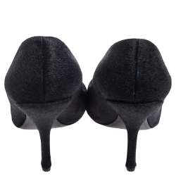 مملوكة مسبقًا حذاء كعب عالي لوي فيتون مقدمة مدببة برنيس شعر عجل أسود مقاس 38