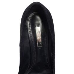 مملوكة مسبقًا حذاء كعب عالي لوي فيتون مقدمة مدببة برنيس شعر عجل أسود مقاس 38