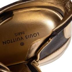 مملوكة مسبقًا Louis Vuitton Gold Monogram Canvas and Leather Stellar Sneaker Boots Size 40