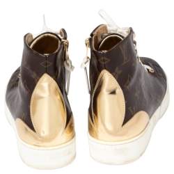 مملوكة مسبقًا Louis Vuitton Gold Monogram Canvas and Leather Stellar Sneaker Boots Size 40