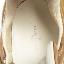 Louis Vuitton Metallic Gold/White Mesh and Leather LV Archlight Sneakers Size 38