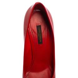 Louis Vuitton Red Vernis Leather Dice Pumps Size 37