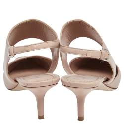 Pre Owned حذاء كعب عالي لوي فيتون أربان تويست جلد بيج بحزام للكاحل مقاس 38