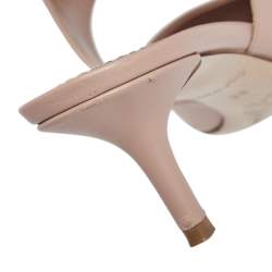 Pre Owned حذاء كعب عالي لوي فيتون أربان تويست جلد بيج بحزام للكاحل مقاس 38