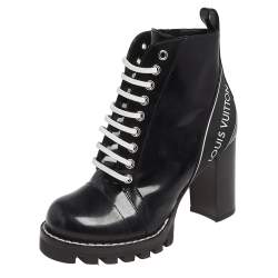 Louis Vuitton Gris Since 1854 Black Patent Leather Star Trail Ankle Boots  Size 5.5/36 - Yoogi's Closet