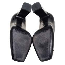 Pre Owned Louis Vuitton Black Patent Leather Square Toe Pumps Size 37.5