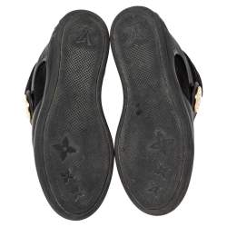 Louis Vuitton Black Epi Leather and Suede Wedge Sneakers Size 37.5