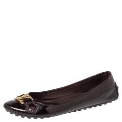 مملوكة مسبقًا Louis Vuitton Amarante Patent Leather Oxford Ballet Flats Size 35