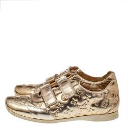 Louis Vuitton Metallic Gold Monogram Empreinte Leather Low Top Sneakers Size 38.5