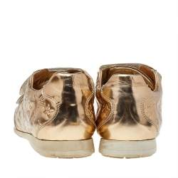 Louis Vuitton Metallic Gold Monogram Empreinte Leather Low Top Sneakers Size 38.5