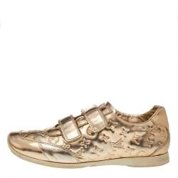 Louis Vuitton Metallic Gold Monogram Empreinte Leather Low Top Sneakers Size 38.5