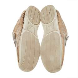 Louis Vuitton Metallic Gold Monogram Empreinte Leather Low Top Sneakers Size 38.5