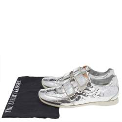 Louis Vuitton Metallic Silver Monogram Mirror Tennis Sneakers Size 38.5