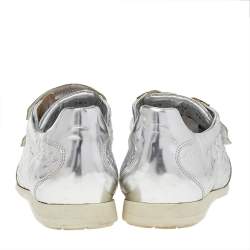 Louis Vuitton Metallic Silver Monogram Mirror Tennis Sneakers Size 38.5