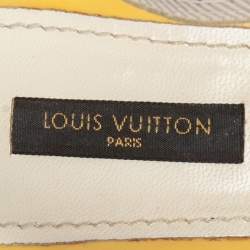 مملوكة مسبقًا صندل لوي فيتون كانفاس بيج/أصفر كعب روكي إسبادريل سيور متعاكسة مقاس 39 