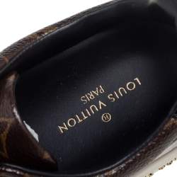Louis Vuitton Brown/Black Monogram Canvas And Patent Leather Frontrow Low Top Sneakers Size 34.5