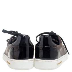 Louis Vuitton Brown/Black Monogram Canvas And Patent Leather Frontrow Low Top Sneakers Size 34.5