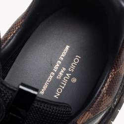 مملوكة مسبقًا Louis Vuitton Black/Brown Monogram Canvas, Suede, And Mesh Run Away Sneakers Size 38
