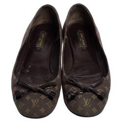 مملوكة مسبقًا Louis Vuitton Fusain Monogram Idylle Canvas Debbie Ballet Flats Size 36
