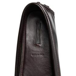 Pre Owned حذاء لوفرز لوي فيتون سليب أون أوكسفورد جلد لامع عنابي مقاس 38.5