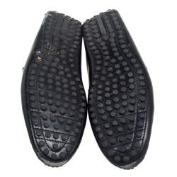 Pre Owned Louis Vuitton Black Leather Slip On Loafers Size 39