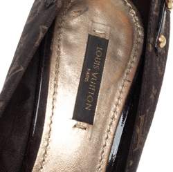 مملوكة مسبقًا Louis Vuitton Brown Monogram Mini Lin Canvas Myosotis Pumps Size 37