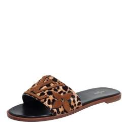 Lock it leather sandal Louis Vuitton Brown size 37 EU in Leather