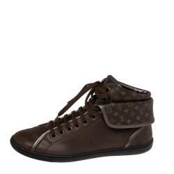 مملوكة مسبقًا Louis Vuitton Brown Monogram Canvas And Leather Brea Sneaker Boots Size 37.5