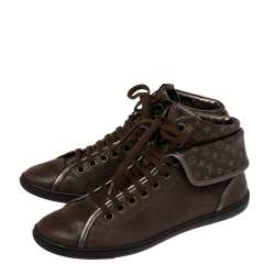 مملوكة مسبقًا Louis Vuitton Brown Monogram Canvas And Leather Brea Sneaker Boots Size 37.5