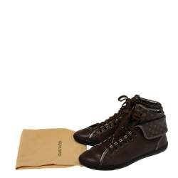مملوكة مسبقًا Louis Vuitton Brown Monogram Canvas And Leather Brea Sneaker Boots Size 37.5