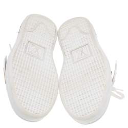 مملوكة مسبقًا Louis Vuitton White Leather Frontrow Twist Logo Low Top Sneakers Size 36