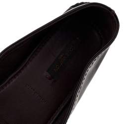 Pre Owned Louis Vuitton Burgundy Patent Leather Oxford Ballet Flats Size 38.5