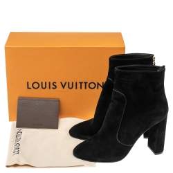 Pre Owned حذاء بوت كاحل لوي فيتون قماش تريكو مونوغرامي أزرق مقاس 40