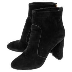 Pre Owned حذاء بوت كاحل لوي فيتون قماش تريكو مونوغرامي أزرق مقاس 40