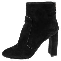 Pre Owned حذاء بوت كاحل لوي فيتون قماش تريكو مونوغرامي أزرق مقاس 40