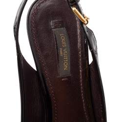 Pre Owned Louis Vuitton Amamrante Monogram Vernis Leather Pantheon Wedge Platform Sandals Size 38.5