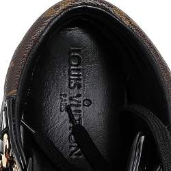 Louis Vuitton Black/Brown Suede And Monogram Canvas Move Up High Top Sneakers Size 39