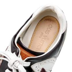Louis Vuitton Multicolor Monogram Fabric And Patent Leather, Suede Low Top Sneakers Size 37.5