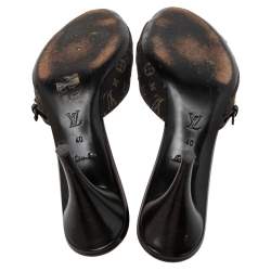 Pre Owned صندل سلايد لوي فيتون كانفاس مونوغرامي بني مقاس 40