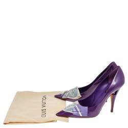 Pre Owned Louis Vuitton Purple Patent Riviera Pumps Size 39.5